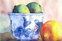 Still Life - Limes And A Lemon - Watercolor