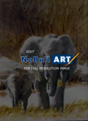 Animals - Elephants - Watercolor
